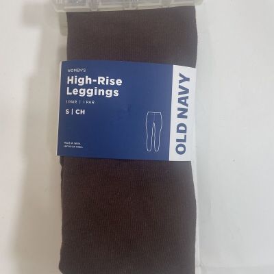 Old Navy Women's Solid Brown High-Waisted Jersey Ankle Leggings